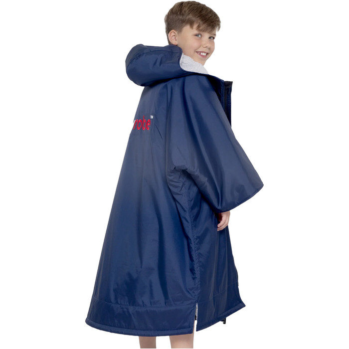 2024 Dryrobe Junior Advance Short Sleeve Change Robe V3 V3KSS - Navy Blue / Grey